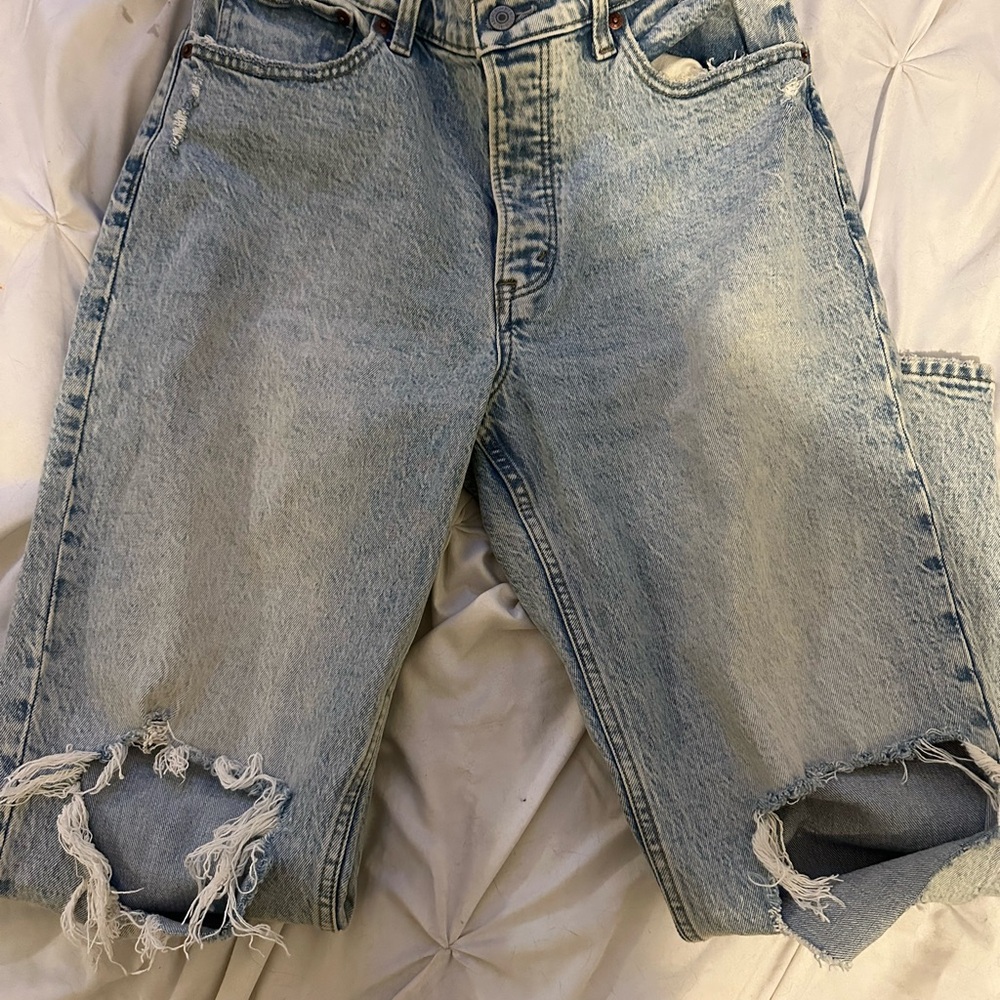 Abercrombie & Fitch Light Blue Distressed Jeans
